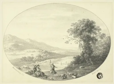 Italianate Landscape With Dancer Musicians And Goats