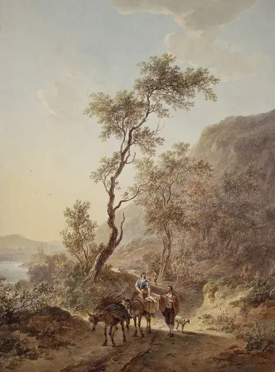 Italianate Landscape With Shepherd And Shepherdess On A Path