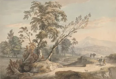 Italianate Landscape With Travellers No 2