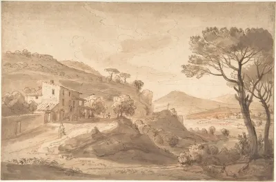 Italianate River Landscape With An Inn