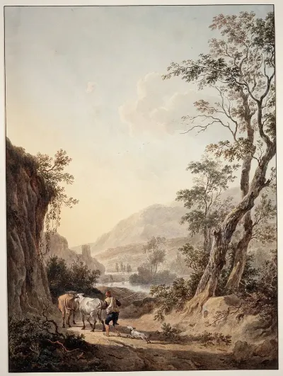 Italianisierende Landschaft Mit Einem Hirten