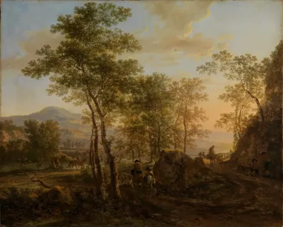 Italienische Landschaft Am Abend