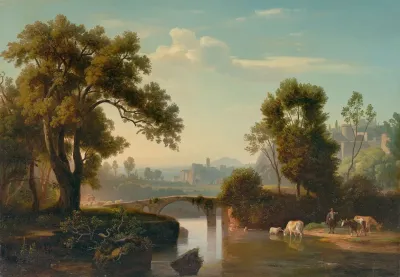 Italienische Landschaft Mit Hirten 2