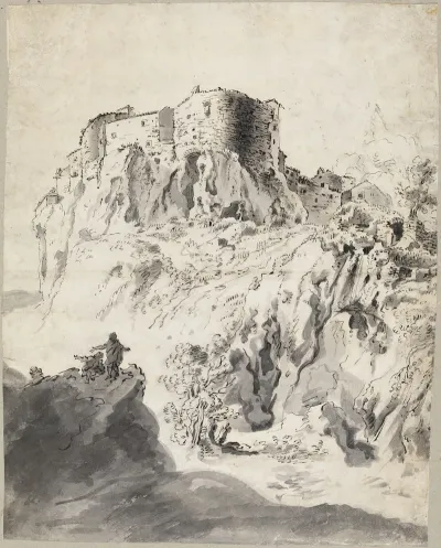 Italienische Landschaft Mit Kastell