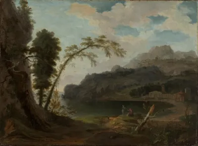 Italienische Landschaft Mit Mythologischer Staffage