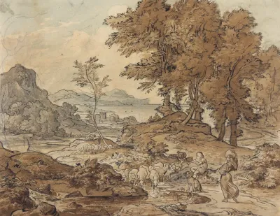 Italienische Landschaft Mit Schafherden