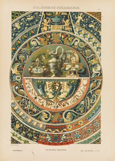 Italienische Renaissance Majolika Malerei