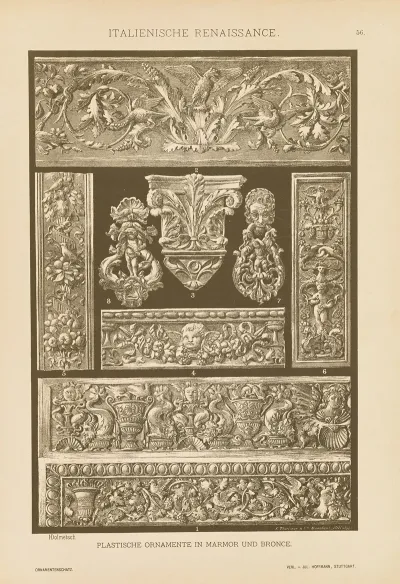 Italienische Renaissance Plastische Ornamente In Marmor Und Bronze
