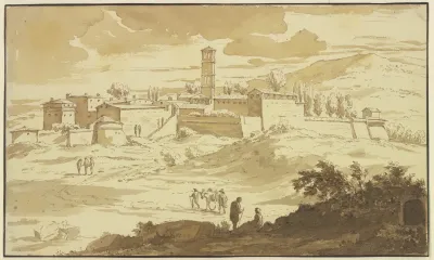 Italienische Stadt Mit Festungsmauern