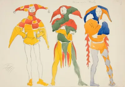 Itinerant Fools Costume Sketch For Henry Irvings 1898 Planned Production Of Richard Ii