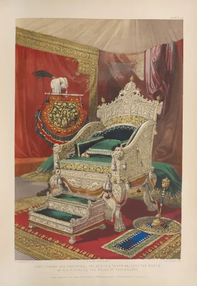 Ivory Throne And Footstool Presented To Her Majesty The Queen By His Highness The Rajah Of Travencore