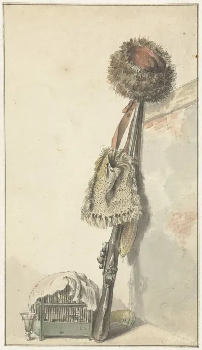 Jachtstilleven Met Vogelkooi