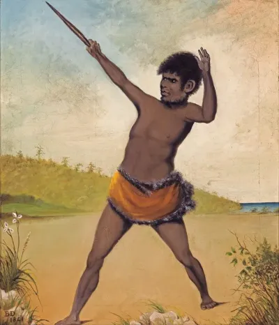 Jack A Tasmanian Aboriginal Holding A Club