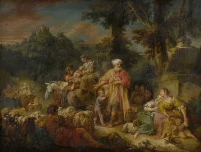 Jacob And His Family Traveling To Egypt