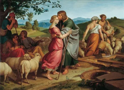 Jacob Meets Rachel With Her Fathers Herds