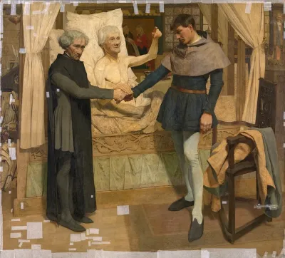 Jacob Van Maerlant Predicting Jan Breydel En Pieter De Coninck The Liberation Of Flanders On His Deathbed