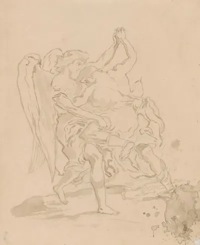 Jacobs Fight With The Angel Acc To Delacroix