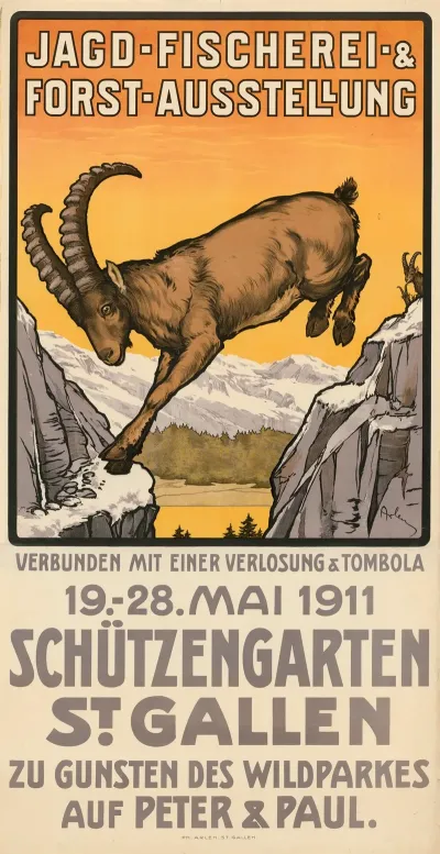 Jagd Fischerei Forst Ausstellung 1911 St Gallen