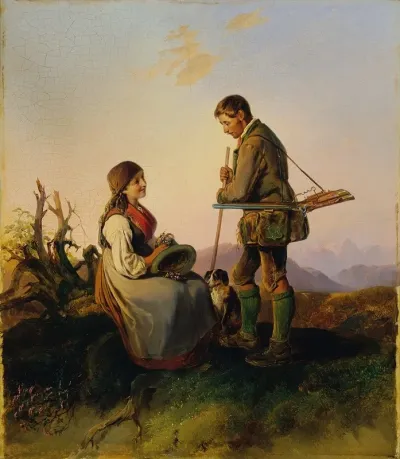 Jager Und Madchen Der Liebesgrus