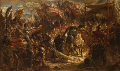 Jan Iii Sobieski Hands Canon Denhoff A Letter To The Pope With The Message Of The Victory Over The Turks At Vienna In 1683