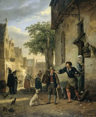 Jan Steen Sends His Son To The Streets To Exchange Paintings For Beer And Wine