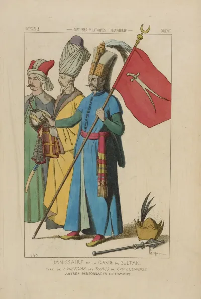 Janissaire De La Garde Du Sultan Tire De Lhistoire Des Turcs De Chalcondyle Autres Personnages Ottomans