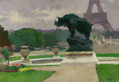 Jardin Du Trocadero Avec Le Rhinoceros De Jacquemart