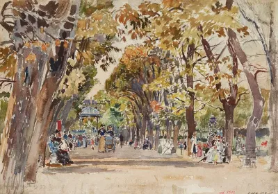 Jardin Public A Paris En 1899