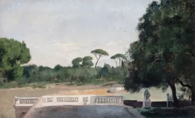 Jardins De La Villa Borghese Vus Depuis La Villa Medicis A Rome