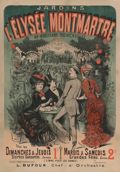 Jardins De Lelysee Montmartre Tous Les Dimanches Et Jeudis Soirees Dansantes Mardis Et Samedis Grandes Fetes