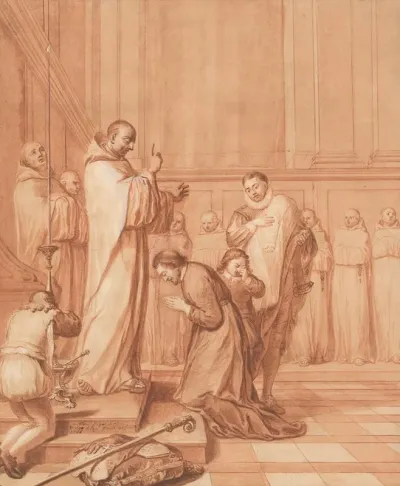 Jean De La Barriere Blessing A Cardinal