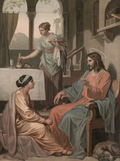 Jesus At Lazarus Home