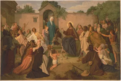 Jesus Christ Riding Into Village On Donkey To Both Fear And Adoration 2