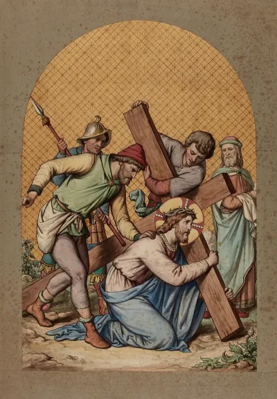 Jesus Falls Under The Weight Of His Cross
