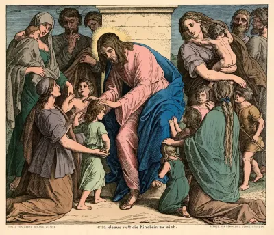 Jesus Ruft Die Kindlein Zu Sich Jesus Calls The Children To Him
