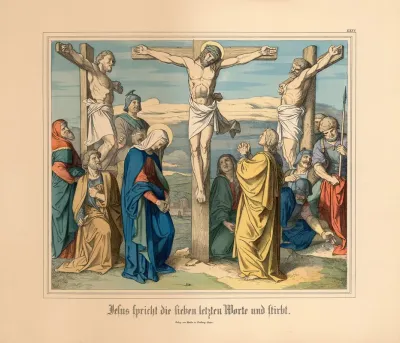 Jesus Spricht Die Sieben Letzten Worte Und Stirbt