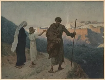 Jesus With His Parents Sees Jerusalem