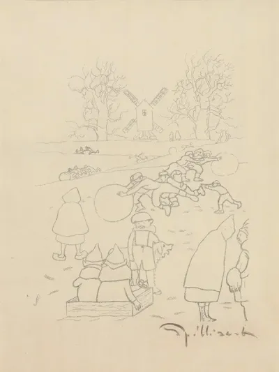 Jeu De Neige Devant Le Moulin 2