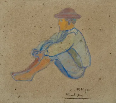 Jeune Breton Assis