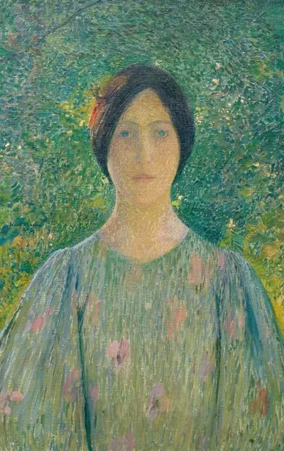 Jeune Femme A La Robe Fleurie