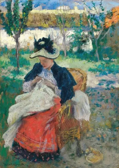 Jeune Femme A Sa Couture
