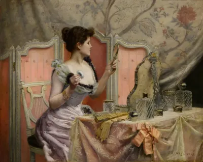 Jeune Femme A Sa Toilette