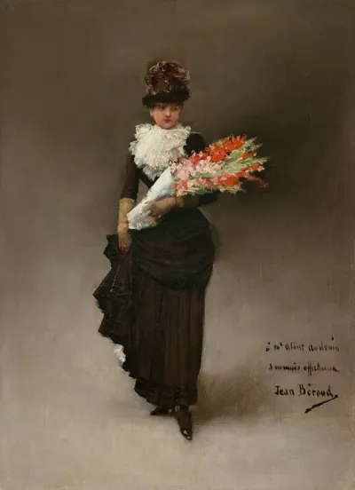 Jeune Femme Au Bouquet De Fleurs