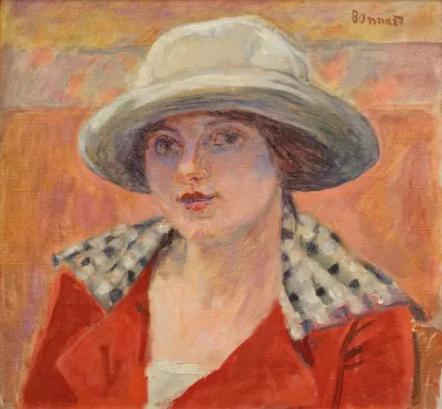Jeune Femme Au Chapeau Blanc Ou Etude De Tete