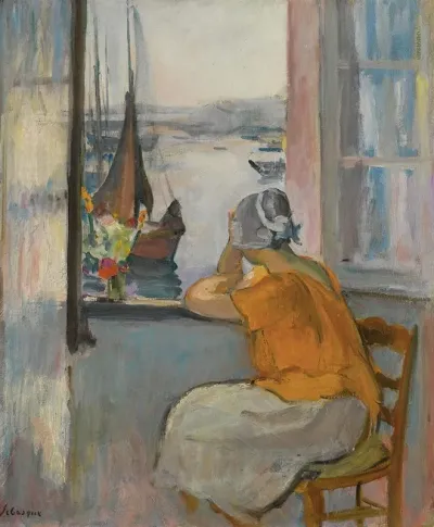 Jeune Femme Devant La Fenetre Ouverte A Lile Dyeu