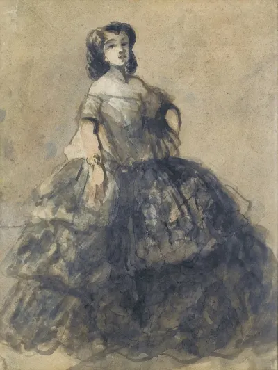 Jeune Femme En Crinoline