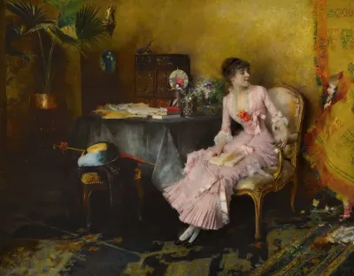 Jeune Femme En Rose Avec Son Enfant 2