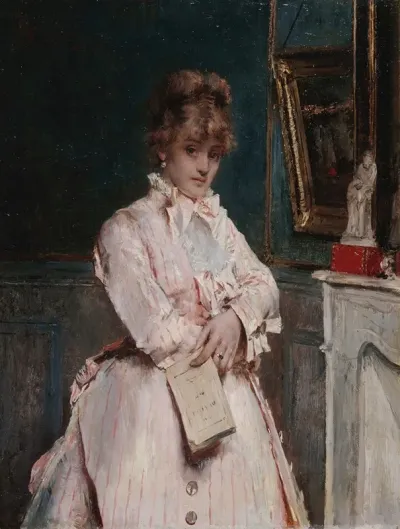 Jeune Femme Tenant Un Livre