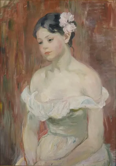 Jeune Fille Au Decollete La Fleur Aux Cheveux