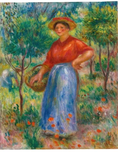 Jeune Fille Au Panier Gabrielle Au Jardin